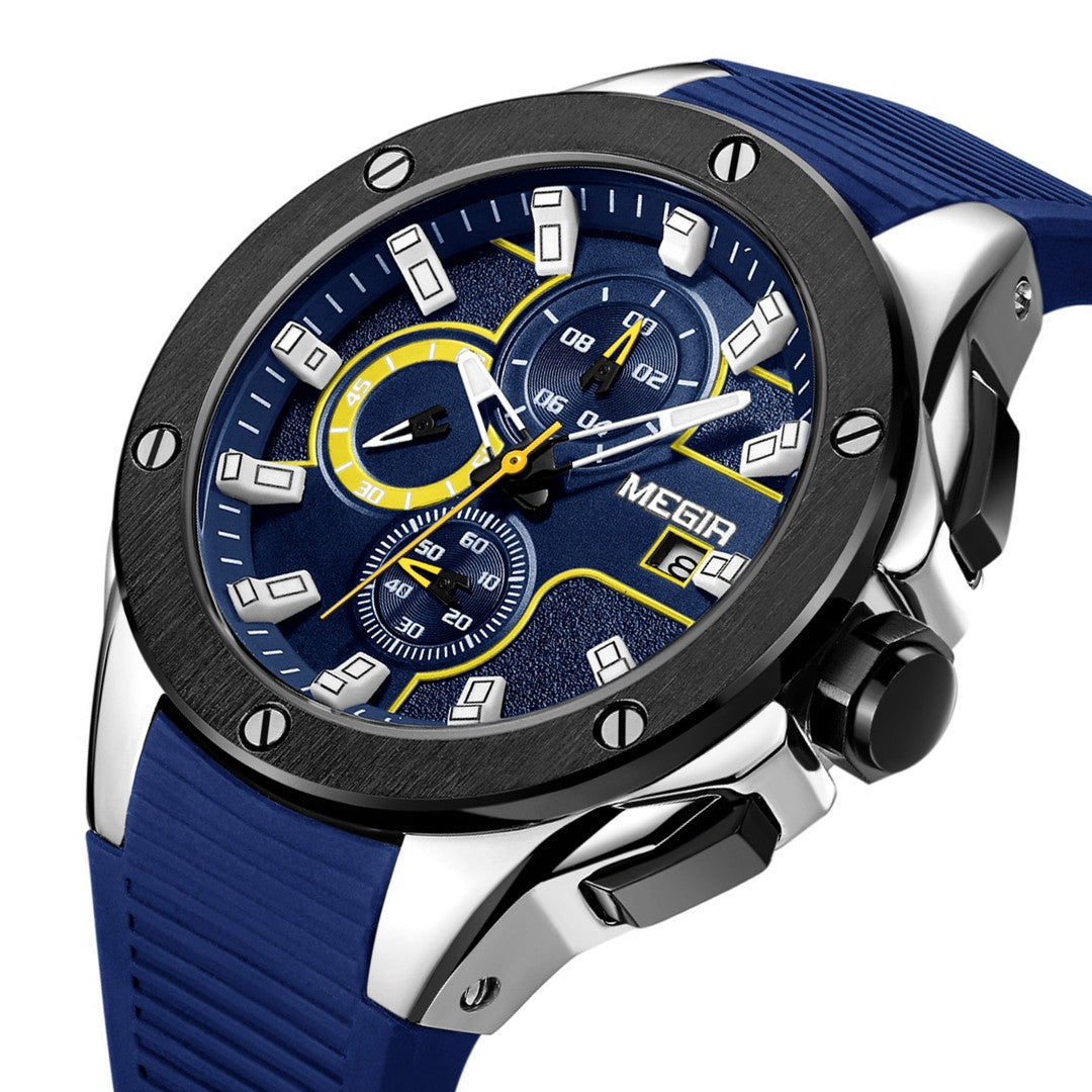 MEGIR Men Sport Military Watch Luxury Luminous Waterproof Chronograph Quartz Wristwatch Date Clock Relogio Masculino 2053
