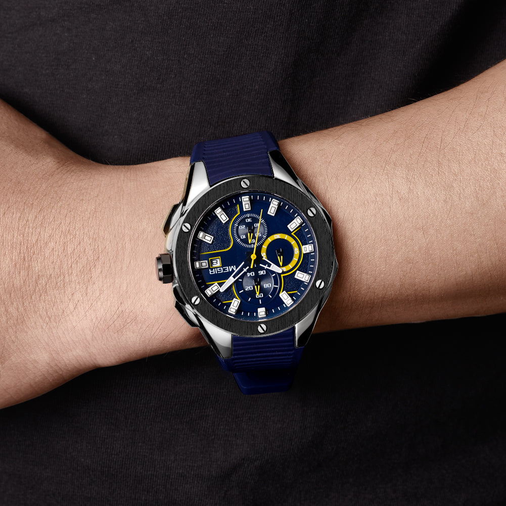 MEGIR Men Sport Military Watch Luxury Luminous Waterproof Chronograph Quartz Wristwatch Date Clock Relogio Masculino 2053