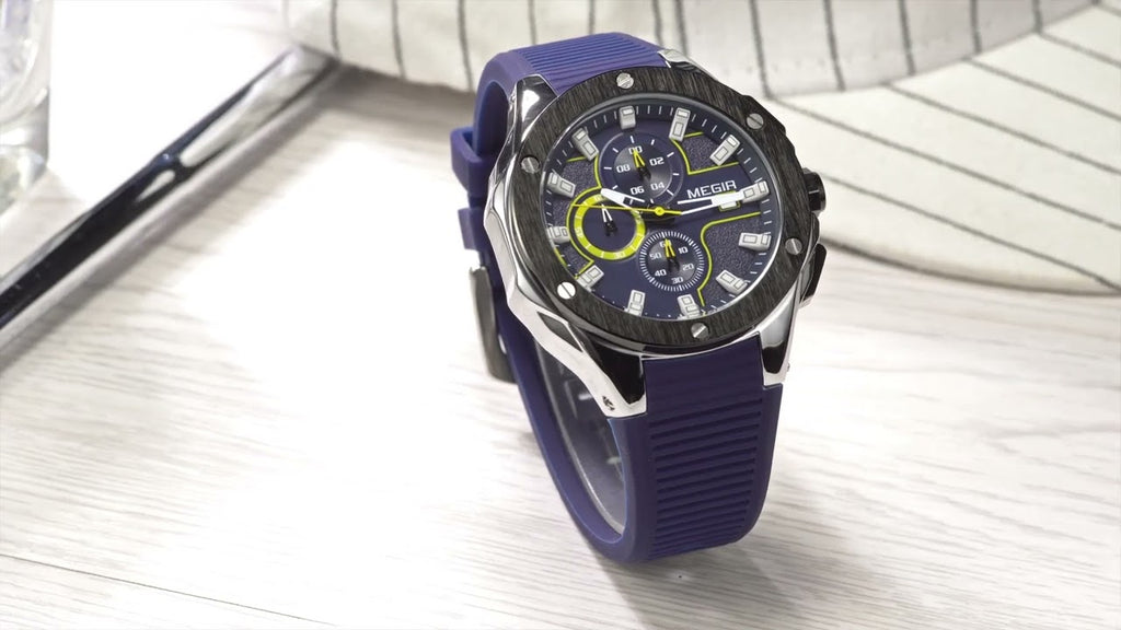 MEGIR Men Sport Military Watch Luxury Luminous Waterproof Chronograph Quartz Wristwatch Date Clock Relogio Masculino 2053
