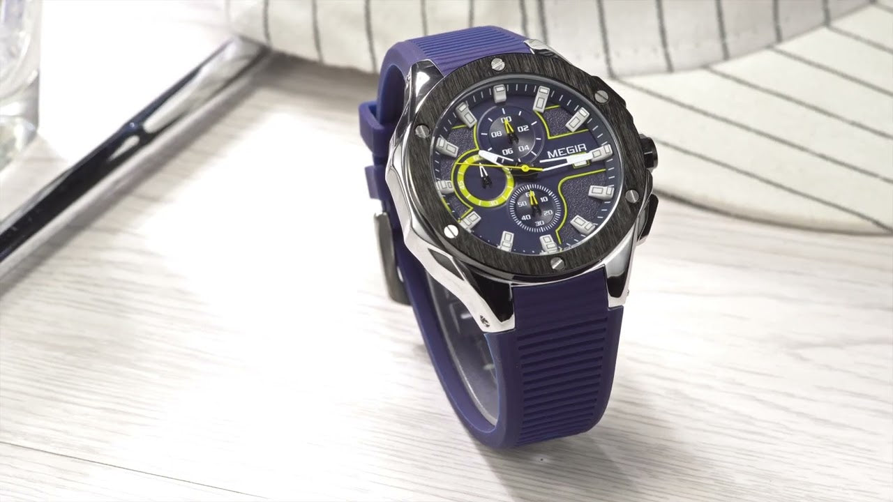 MEGIR Men Sport Military Watch Luxury Luminous Waterproof Chronograph Quartz Wristwatch Date Clock Relogio Masculino 2053