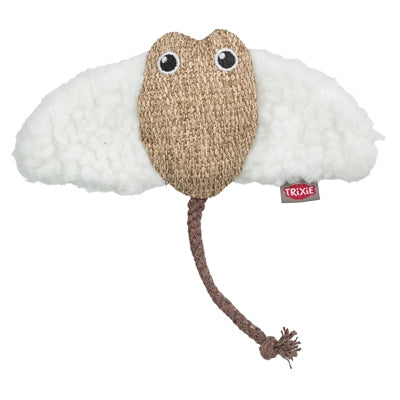 Trixie stingray fabric plush with catnip catnip white beige