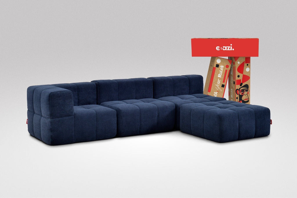 4 Teiliges Modulares Sofa – Blau