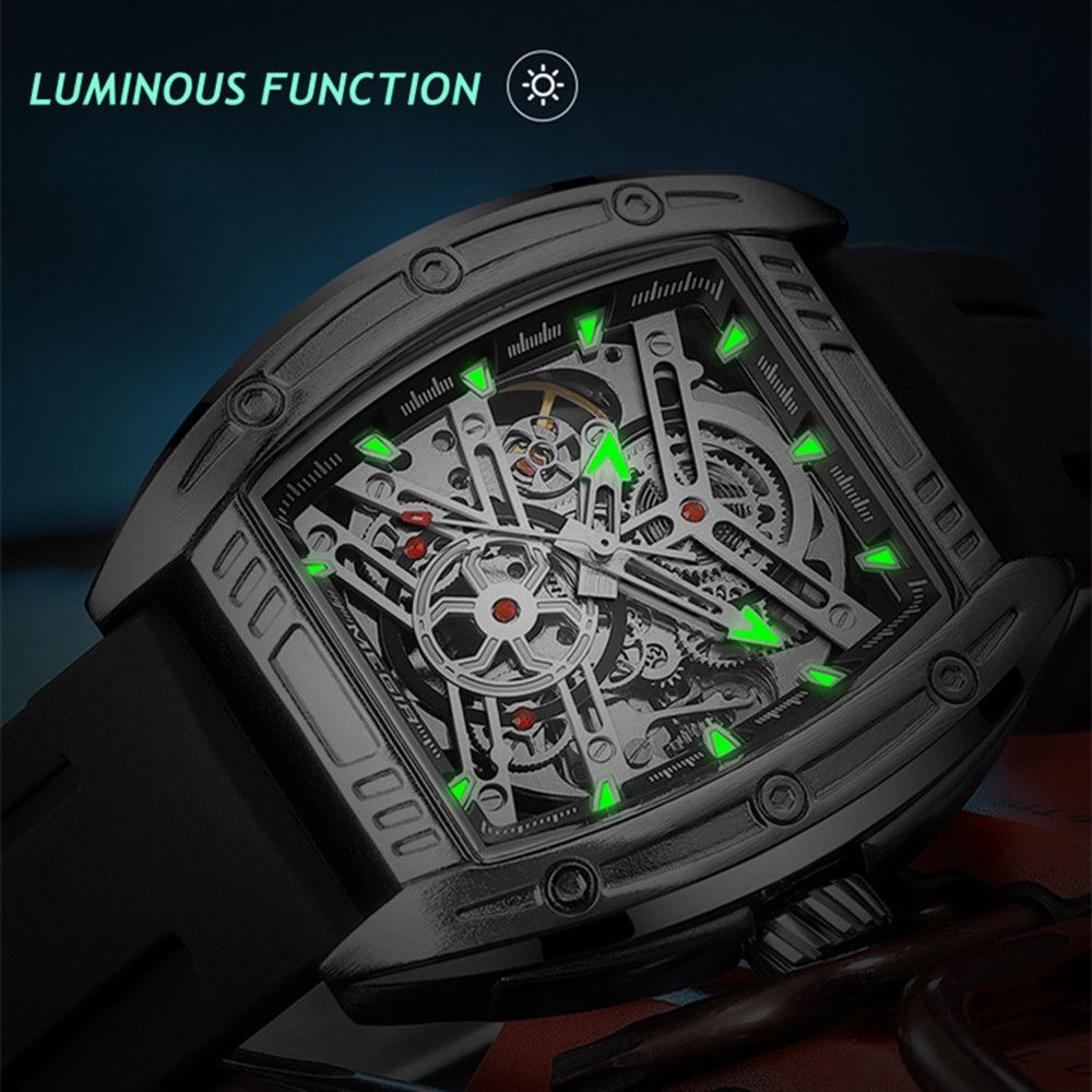 MEGIR Original Luxury Sport Watch for Men Silicone Band Automatic Mechanical Movement WristWatches Luminous Clock Reloj Hombre 8601
