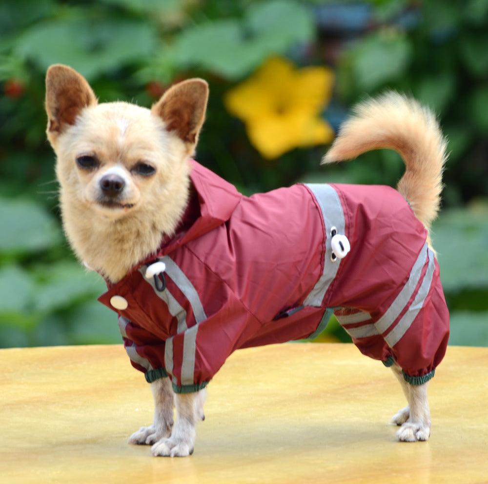 Waterproof Reflective Hoodie Dog Cat Raincoat - Keep Your Pet Dry And Stylish!