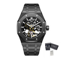 MEGIR Luxury Mechanical Watch for Men Waterproof Automatic Movement Holllow Dial Men's Wrist Watches Stainless Steel 9005-4-13