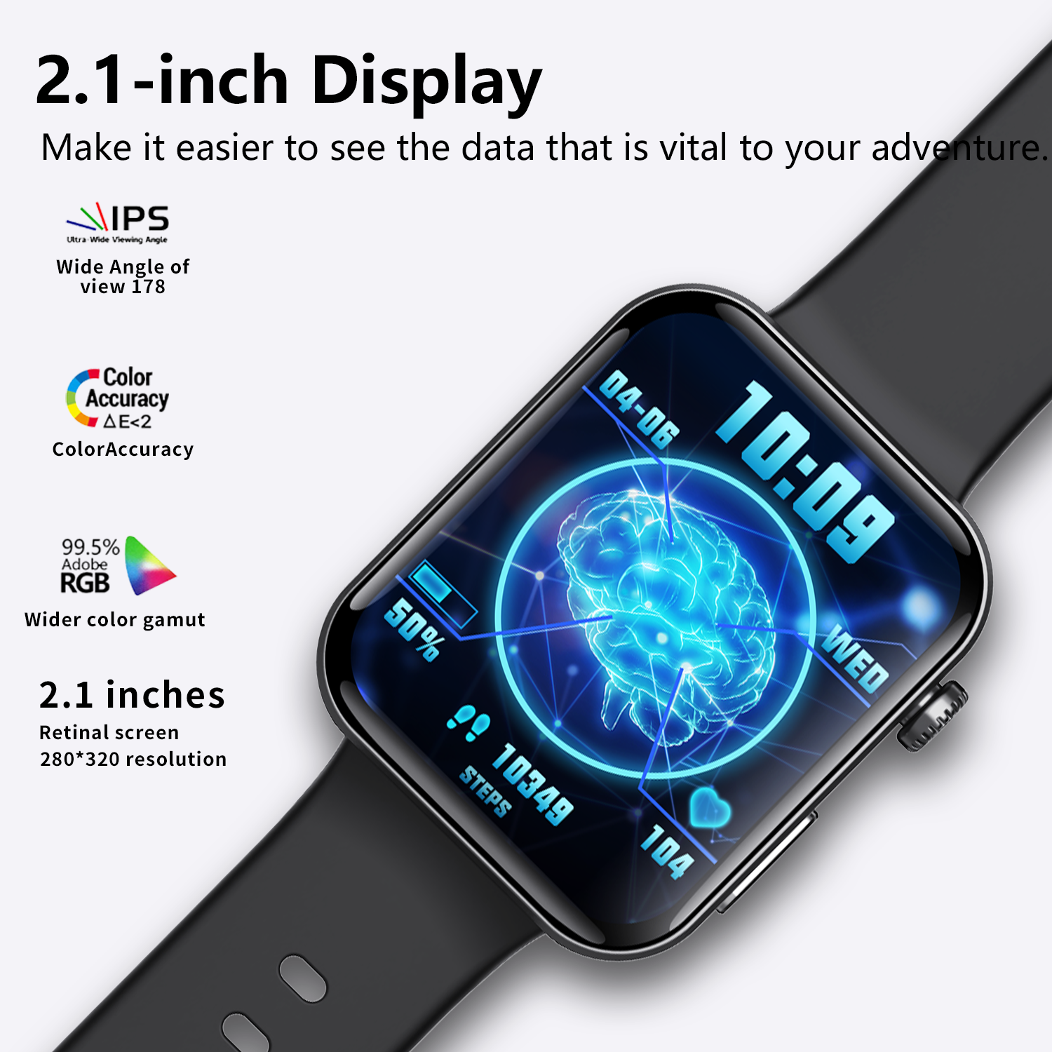 ECG smartwatch with blood pressure monitor, body temperature, blood glucose, heart rate, blood oxygen