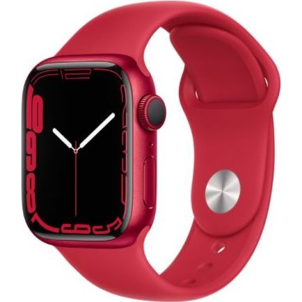 Apple Watch Series 7 GPS 45 mm aluminiu roșu cu curea sport (MKN93WB/A)-0