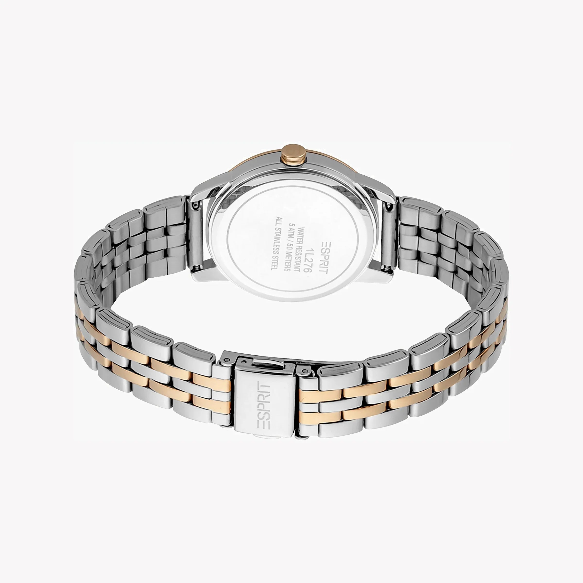 Esprit Women's Silver & Rose Gold Watch, Silver Dial | Es1l150m0025