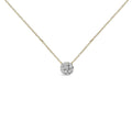 14K Yellow Gold Plated Sterling Silver 3/8 Cttw Diamond Cluster Pendant Necklace-0