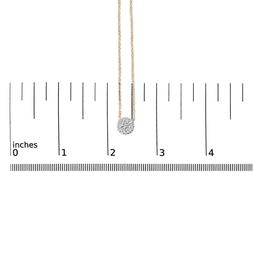 14K Yellow Gold Plated Sterling Silver 3/8 Cttw Diamond Cluster Pendant Necklace-4