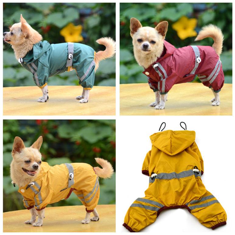 Waterproof Reflective Hoodie Dog Cat Raincoat - Keep Your Pet Dry And Stylish!