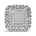 Sterling Silver 1.0 Cttw Diamond Celtic Knot Cocktail Ring