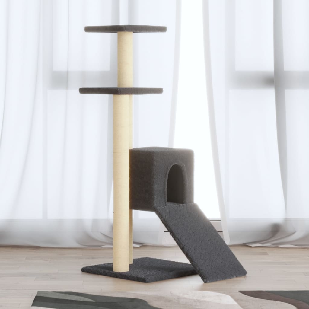 Vidaxl cat furniture with sisal scratching posts 92 cm dark gray-0