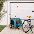 Vidaxl dog bike trailer oxford fabric and iron blue and gray