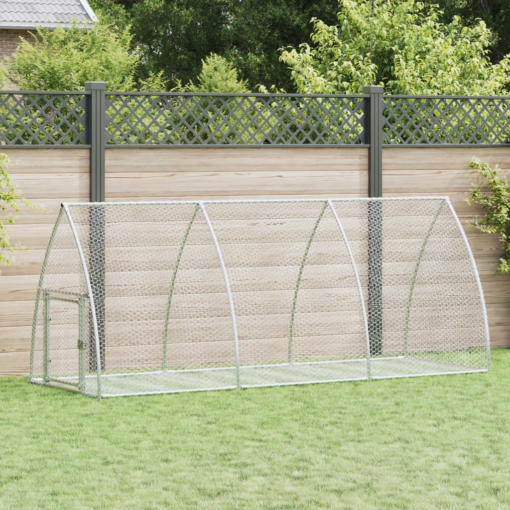 Vidaxxl rabbit hutch 300x105x120 cm galvanized steel silver-colored