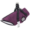 Vidaxxl dog coat with harness waterproof reflective purple l36