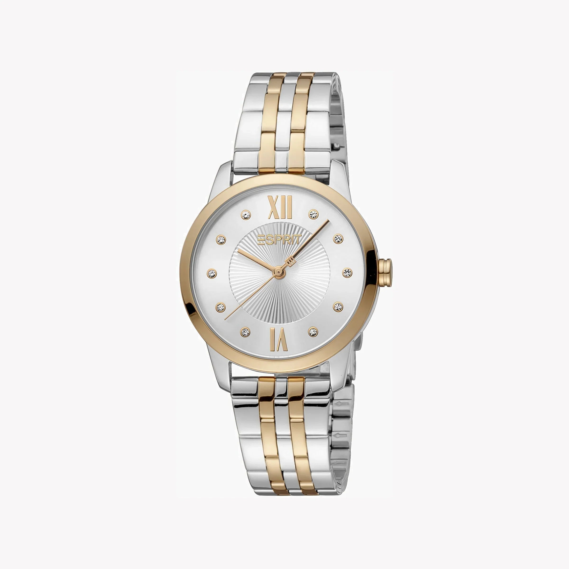 Esprit Women's Silver & Rose Gold Watch, Silver Dial | Es1l150m0025