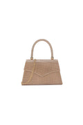 Rose Gold Diamante Top Handle Bag-0
