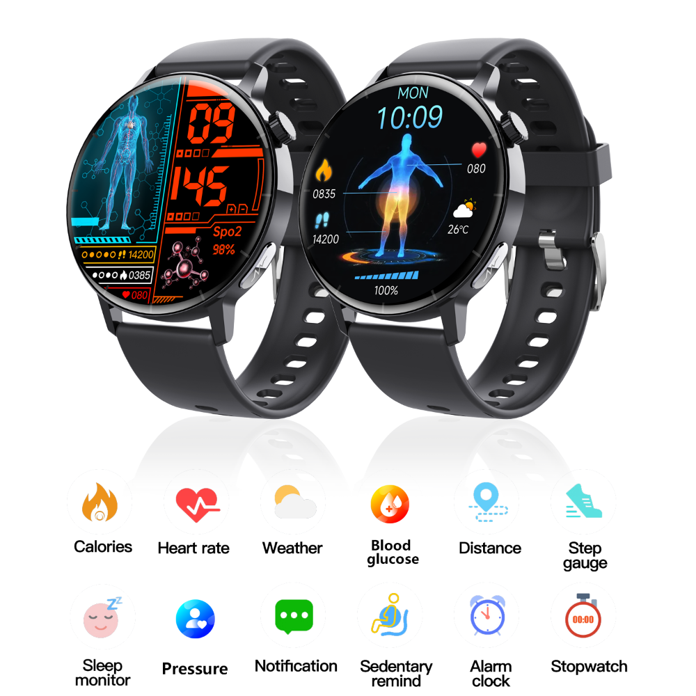 ECG Monitor Smart Watch Non-Invasive Blood Glucose Smart Watch with Blood Component Analysis