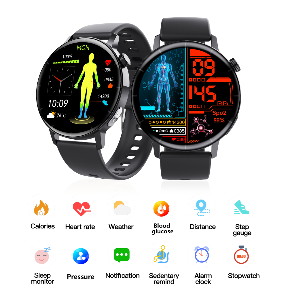 ECG Monitor Smart Watch Non-Invasive Blood Glucose Smart Watch with Blood Component Analysis