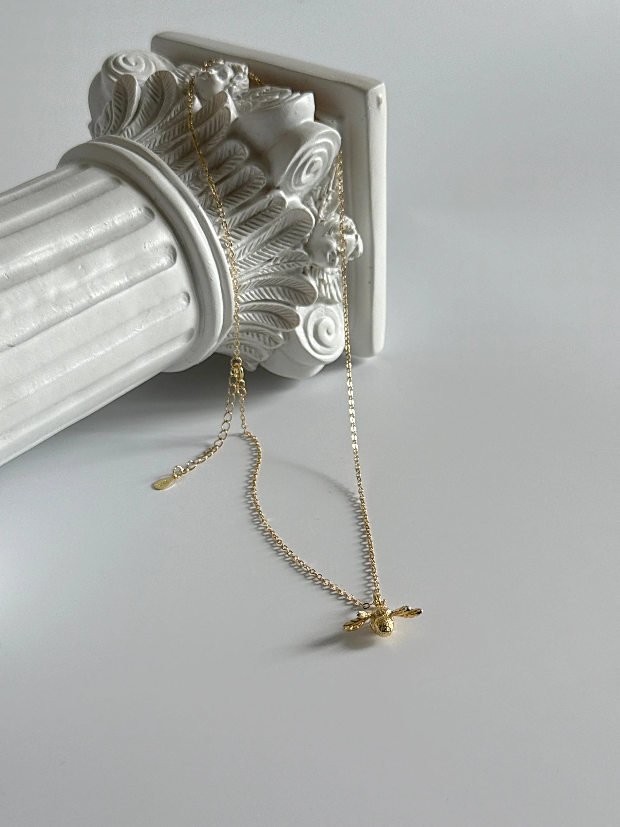 925 Sterling Silver Bee Necklace | 18K Gold Plated Bold Pendant