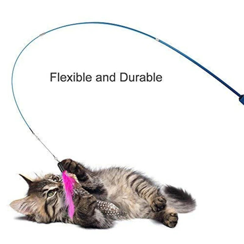 Interactive Feather Cat Teaser Wand-2
