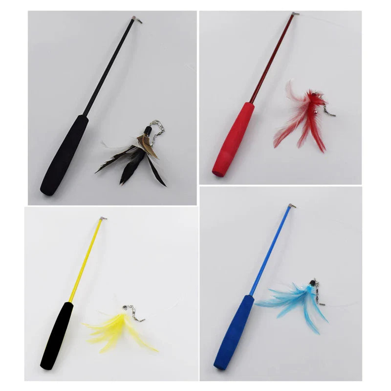 Interactive Feather Cat Teaser Wand-3