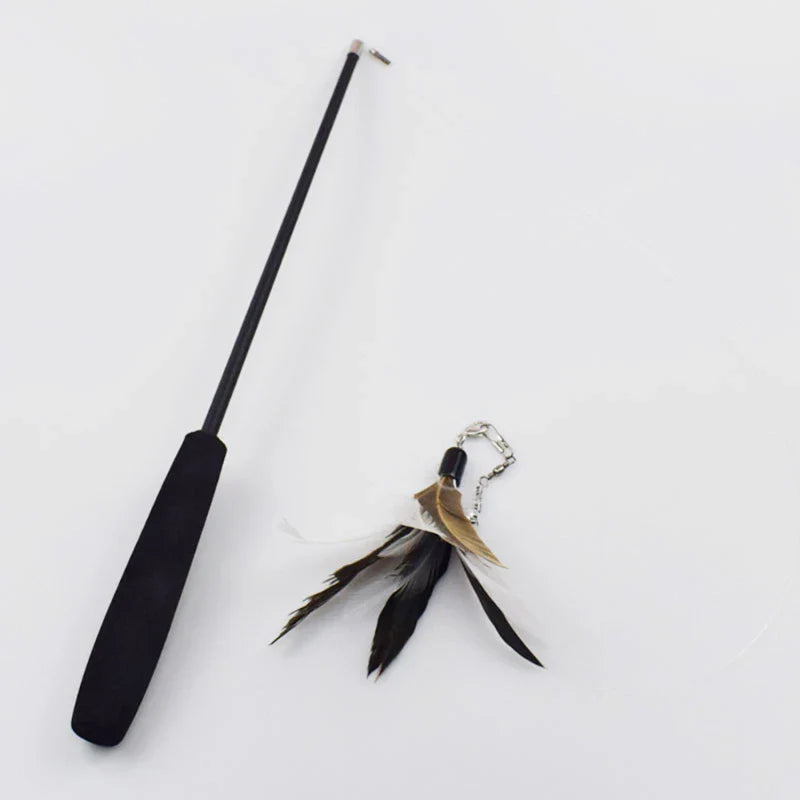 Interactive Feather Cat Teaser Wand-4