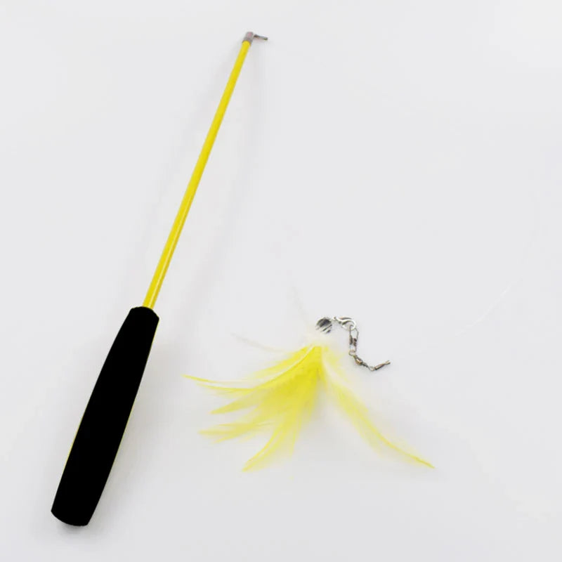 Interactive Feather Cat Teaser Wand-6