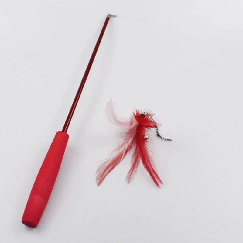 Interactive Feather Cat Teaser Wand-5