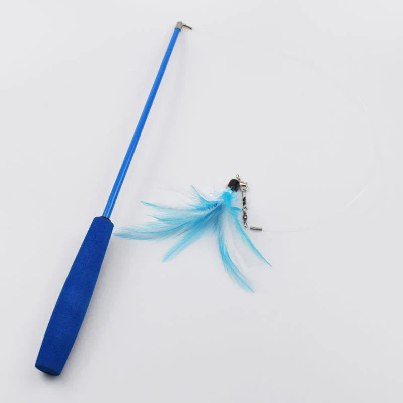 Interactive Feather Cat Teaser Wand-7