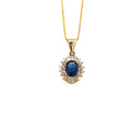 Sapphire and Diamond Pendant in 14K Yellow Gold - KGP 20060