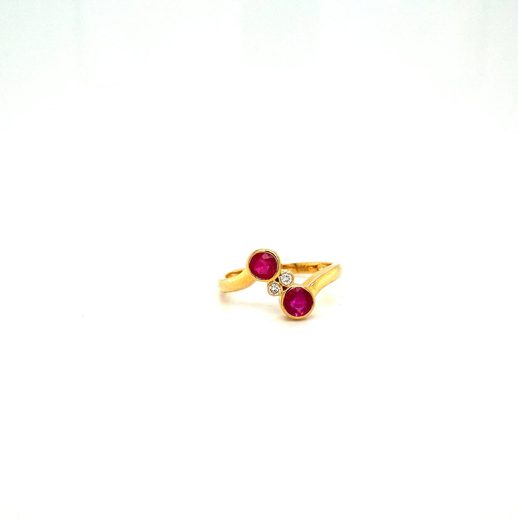 Ruby and Diamond Ring in 18K Yellow Gold - KGR 12422