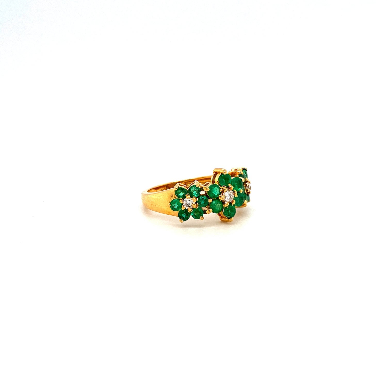Emerald and Diamond Ring in 18K Yellow Gold - KGR 12587