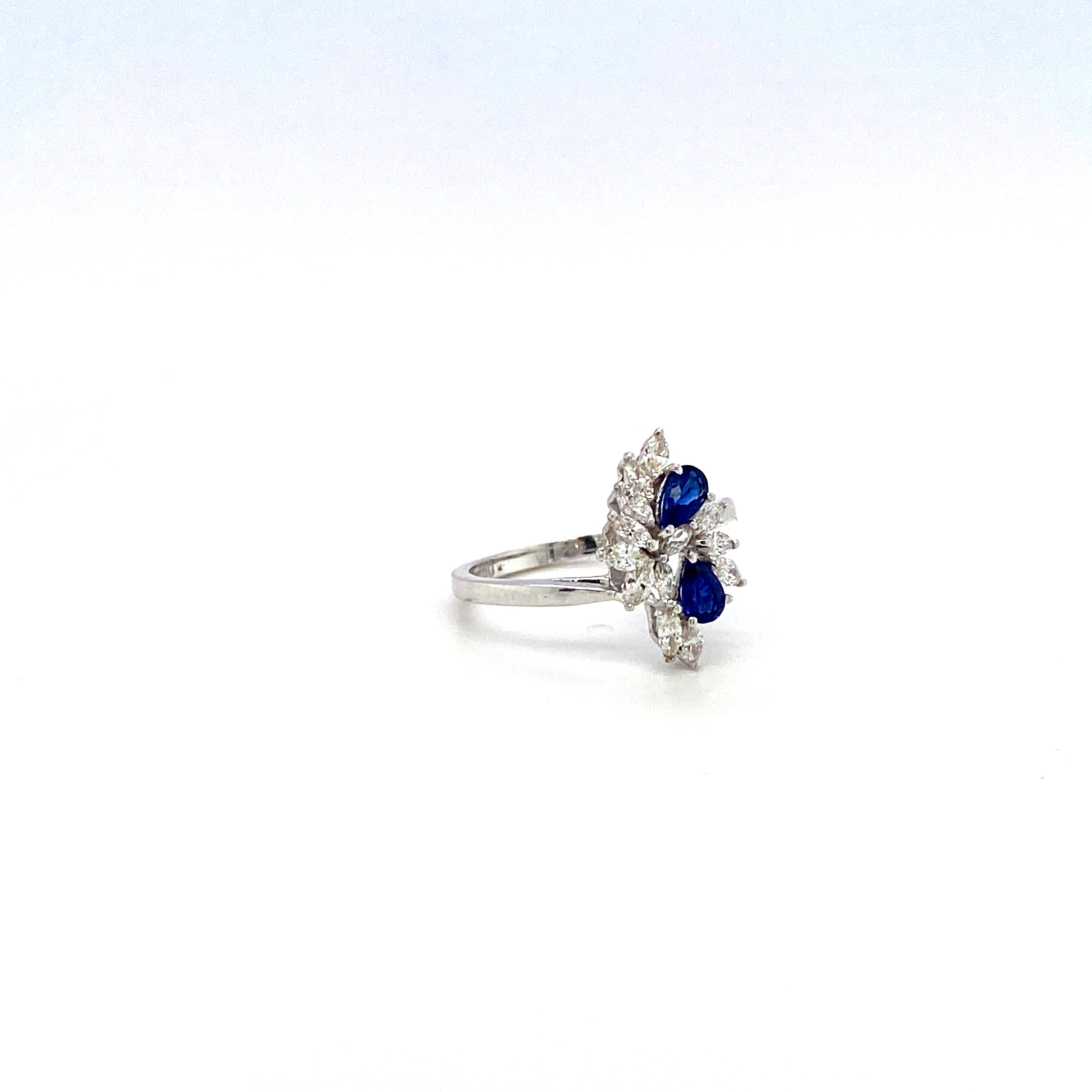 Sapphire and Diamond Ring in 18K White Gold - KGR 13923