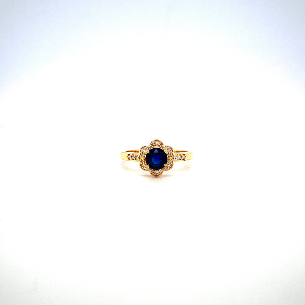 Sapphire and Diamond Ring in 18K Yellow Gold - KGR 13994