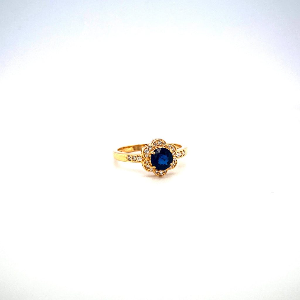 Sapphire and Diamond Ring in 18K Yellow Gold - KGR 13994