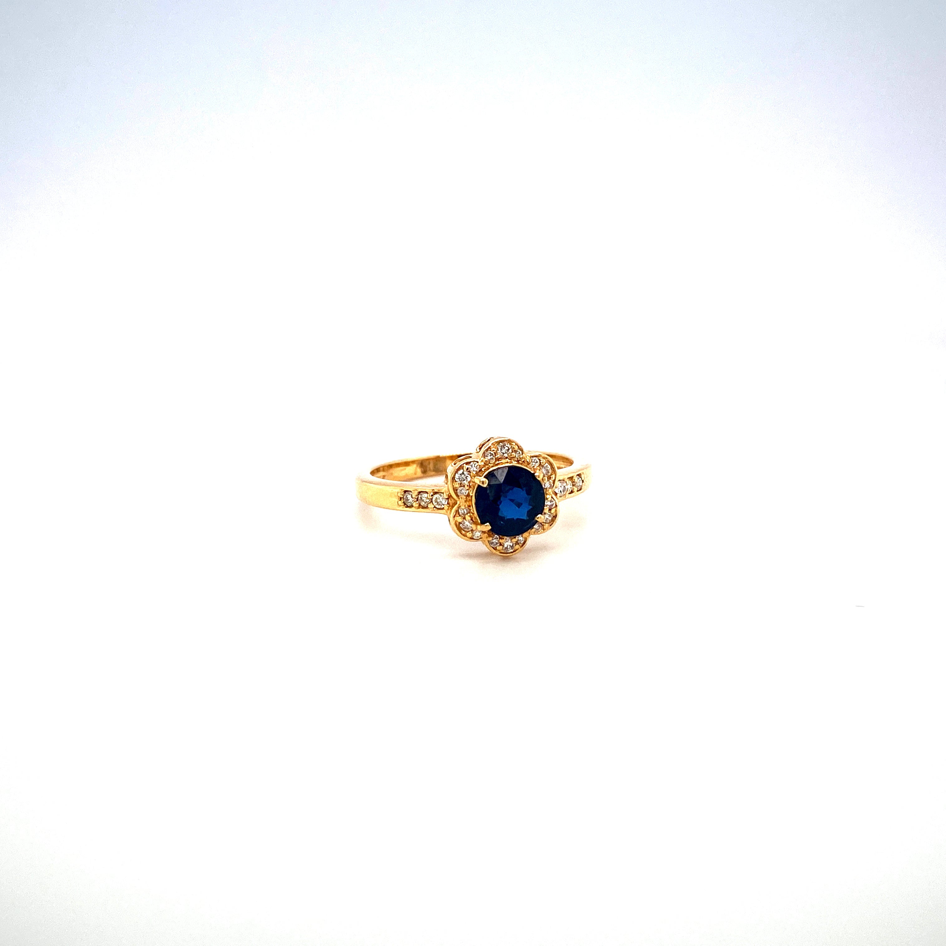 Sapphire and Diamond Ring in 18K Yellow Gold - KGR 13994