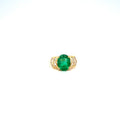 Emerald and Diamond Ring in 14K Yellow Gold - KGR 14242