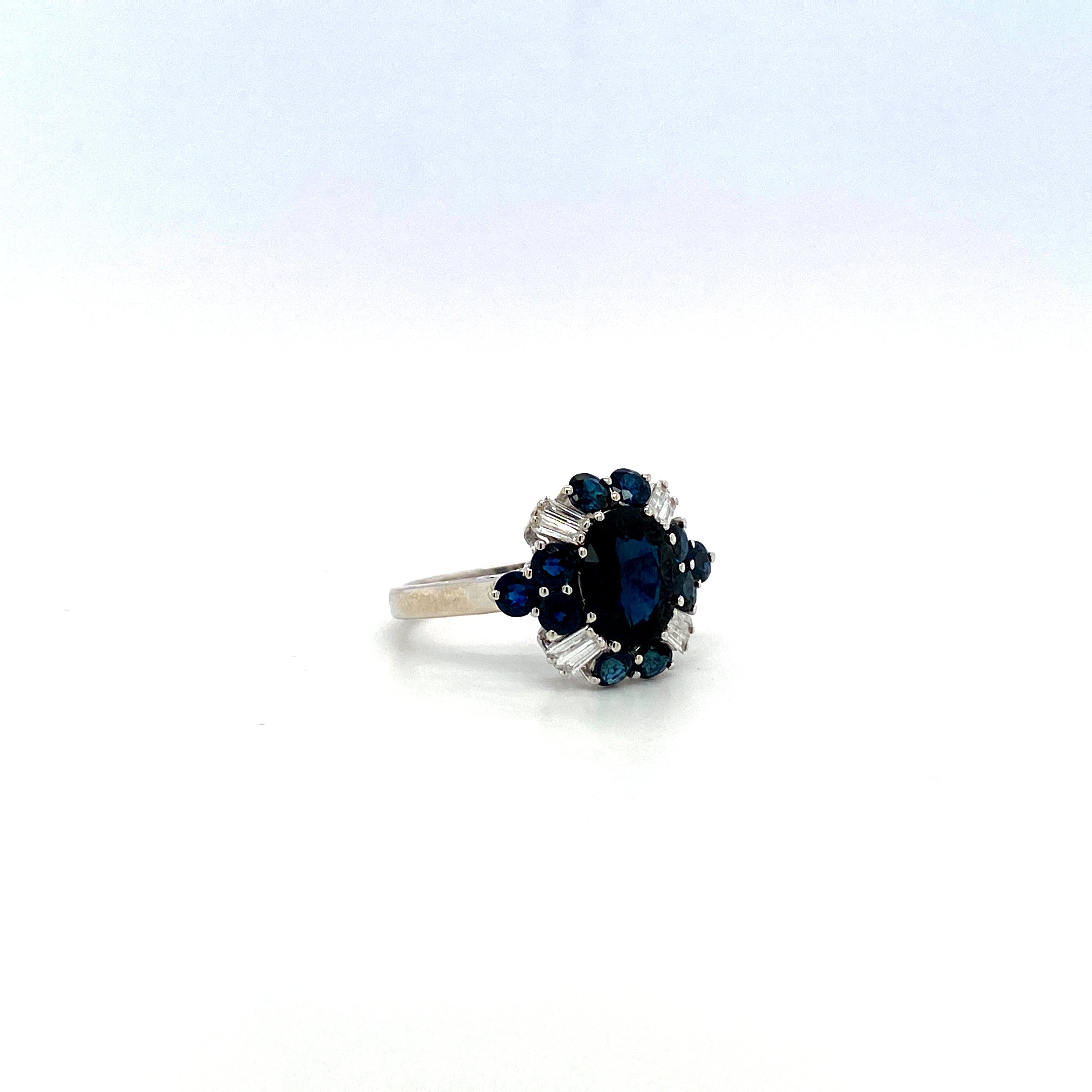 Sapphire and Diamond Ring in 18K White Gold - KGR 14384