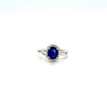 Sapphire and Diamond Ring in 18K White Gold - KGR 15983