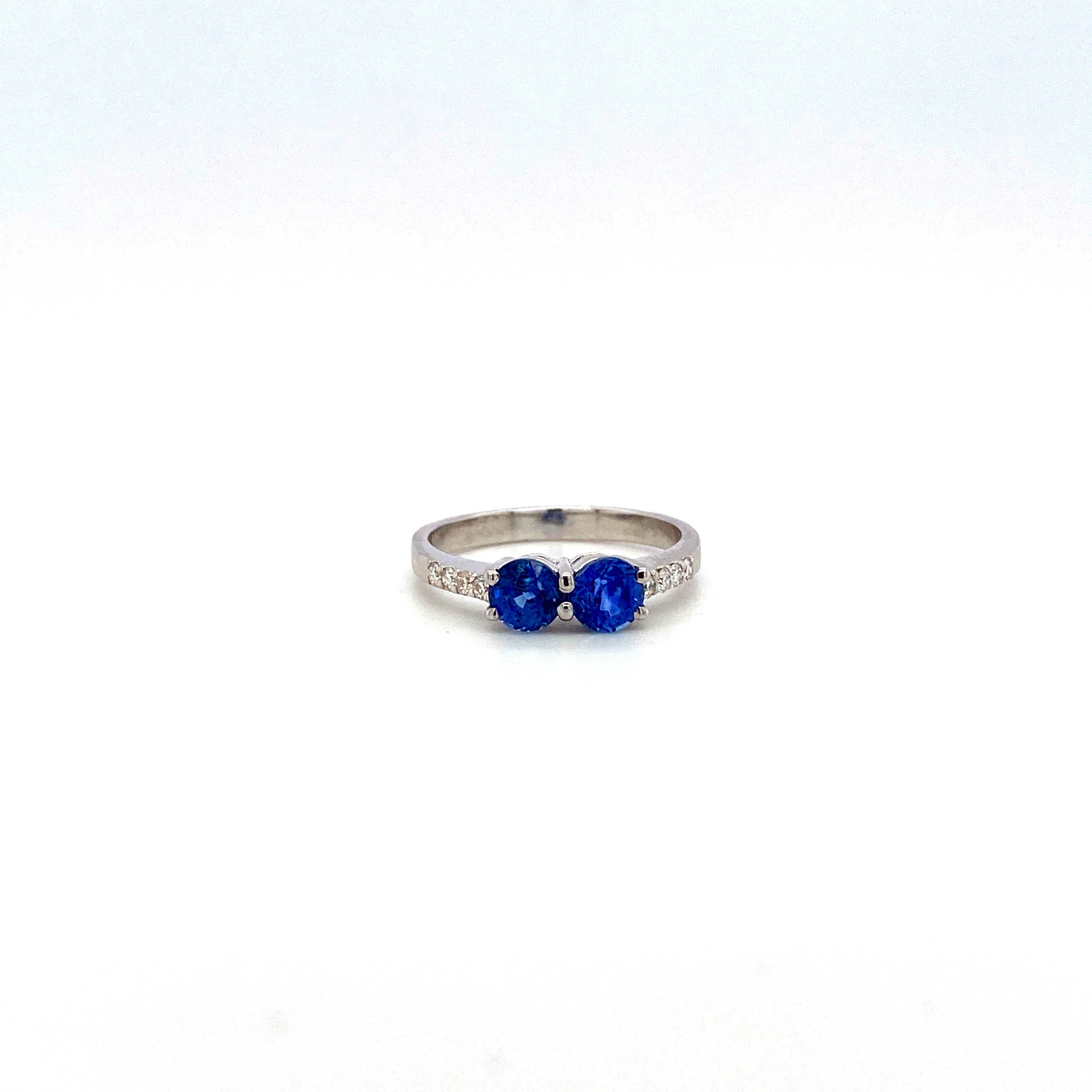 Sapphire and Diamond Ring in 14K White Gold - KGR 16458