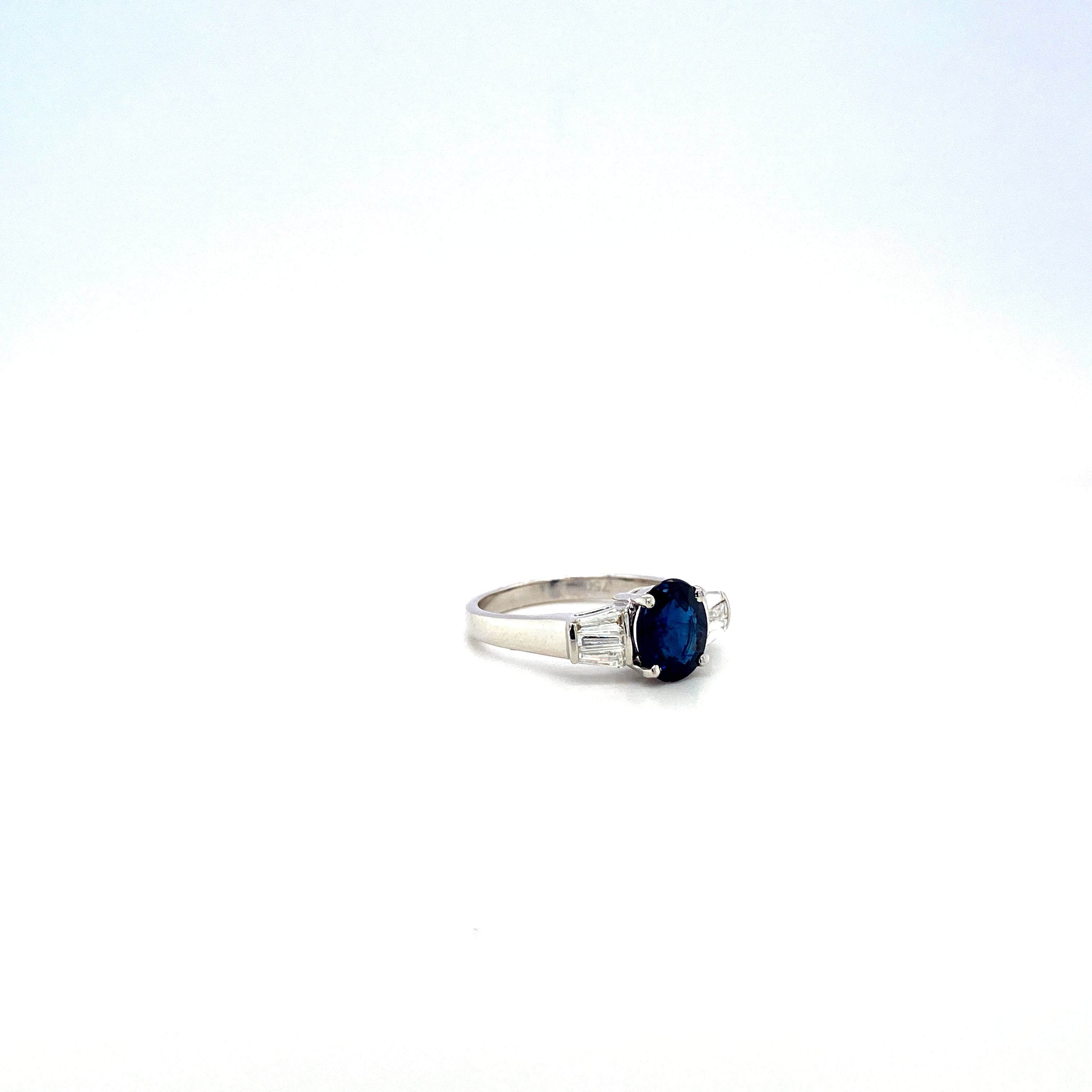 Sapphire and Diamond Ring in 18K White Gold - KGR 16502