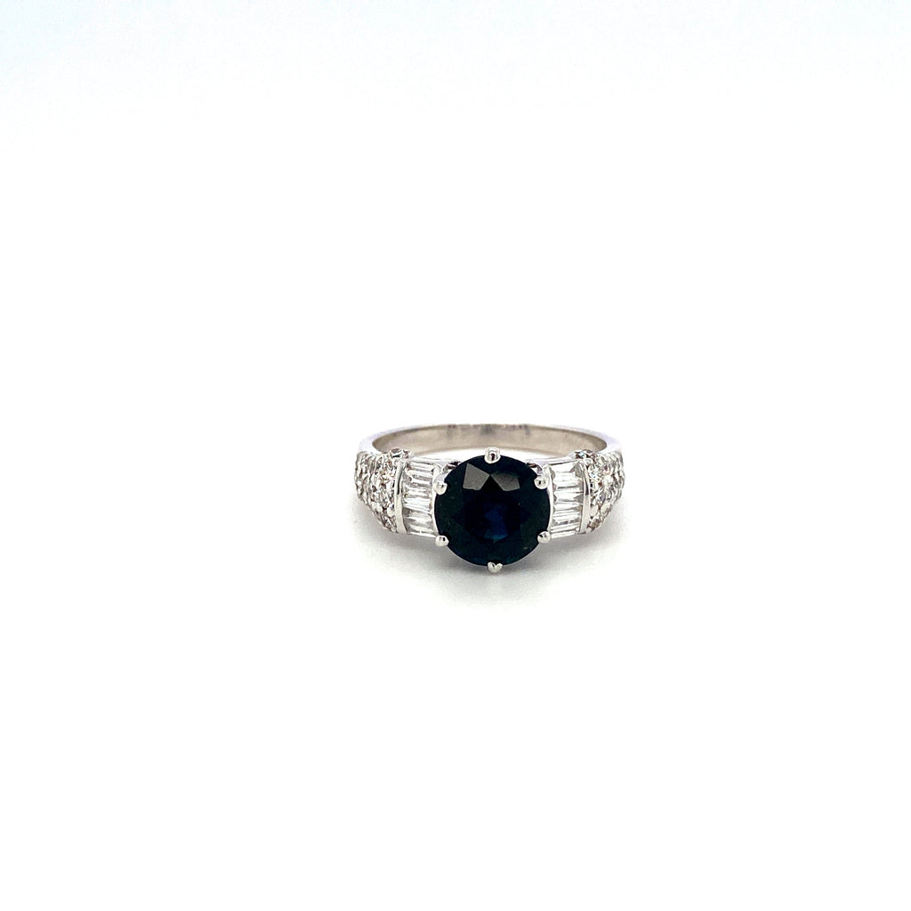 Sapphire and Diamond Ring in 18K White Gold - KGR 16570