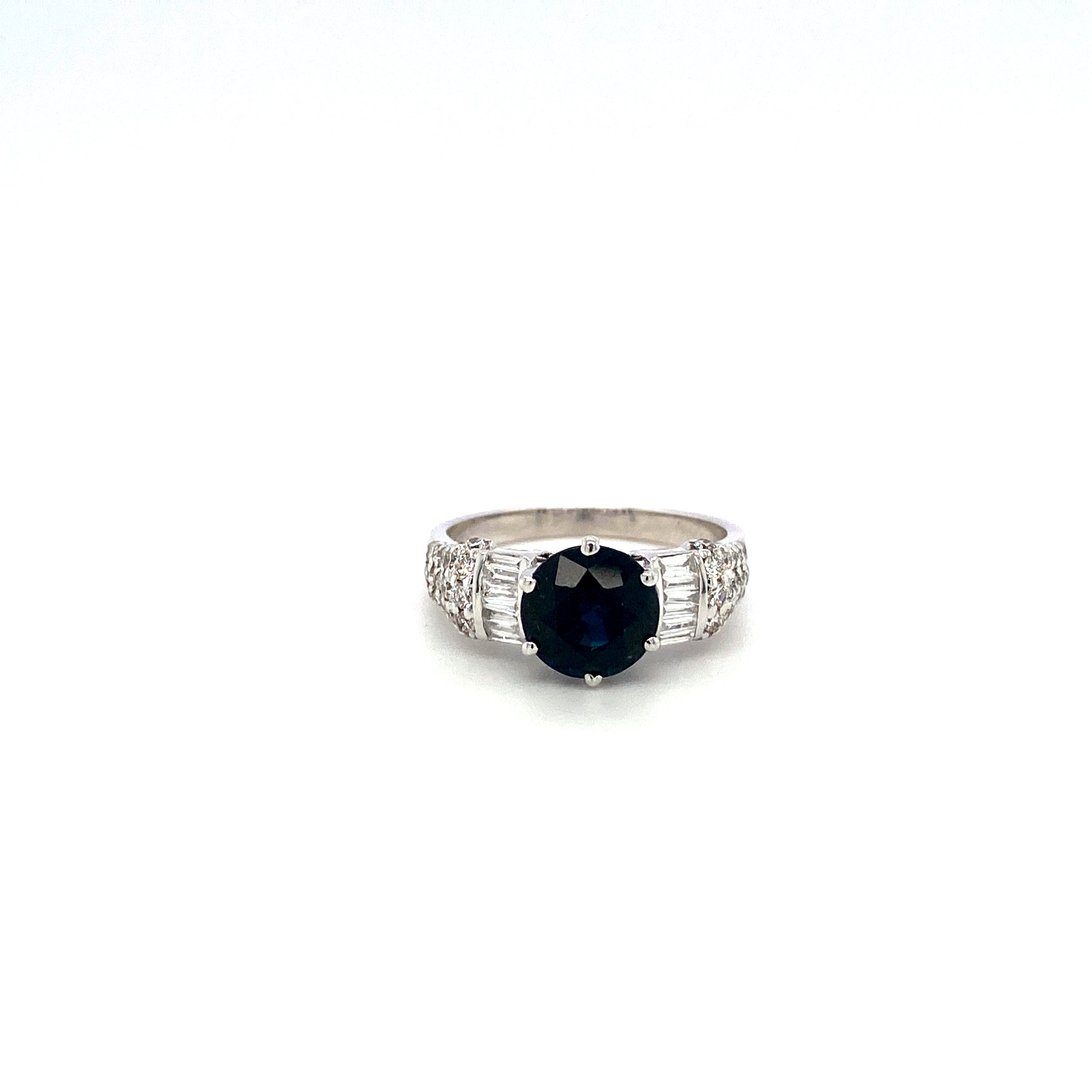 Sapphire and Diamond Ring in 18K White Gold - KGR 16570