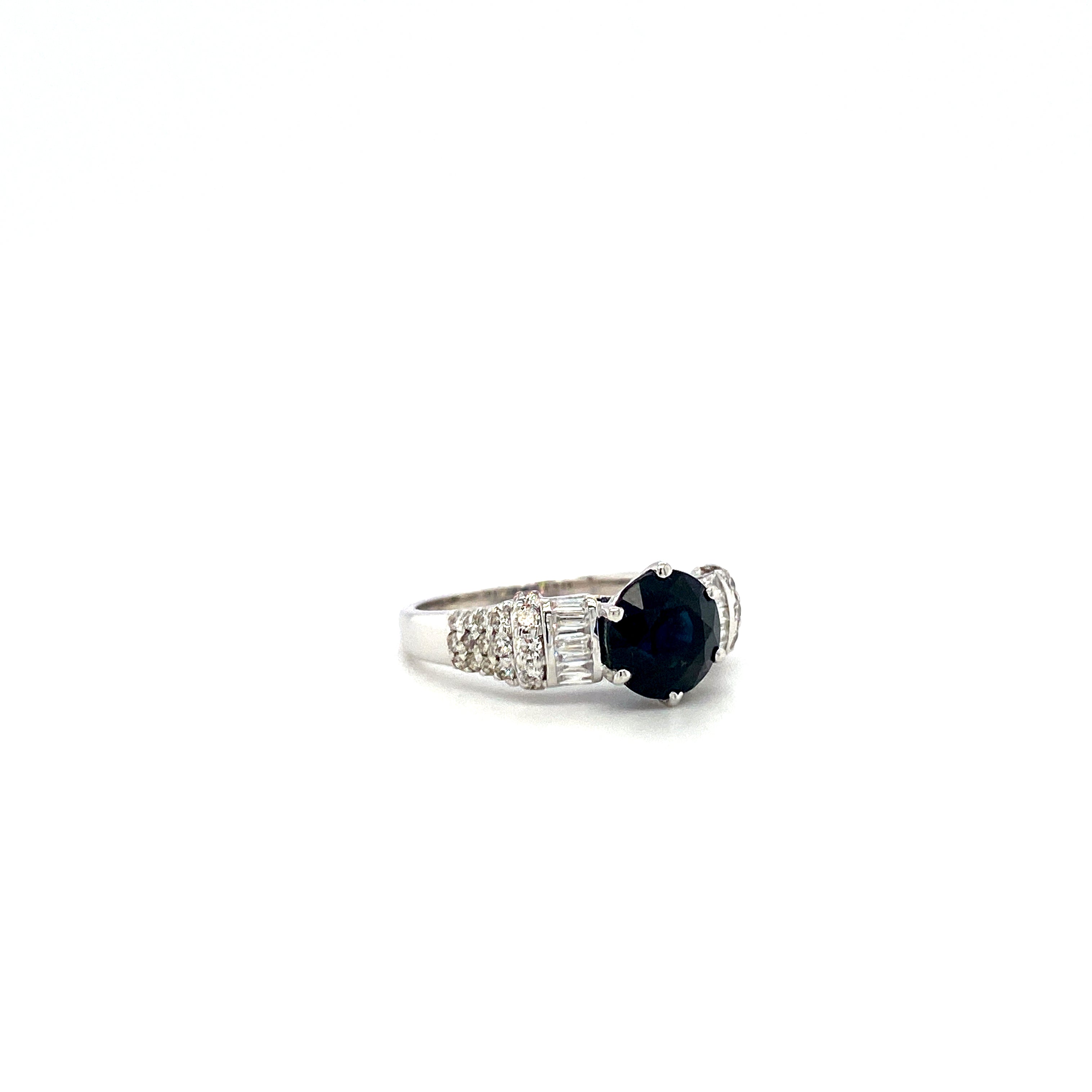 Sapphire and Diamond Ring in 18K White Gold - KGR 16570