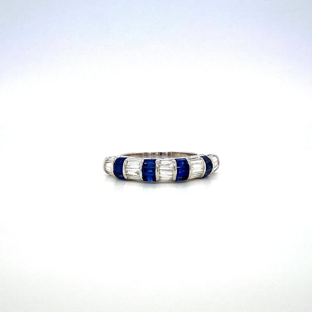 Sapphire and Diamond Ring in 18K White Gold - KGR 16758