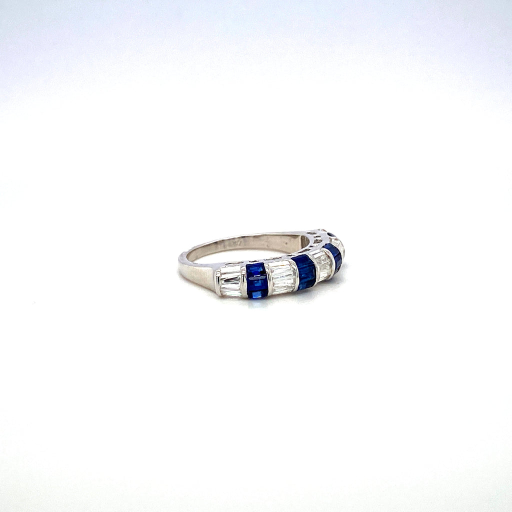 Sapphire and Diamond Ring in 18K White Gold - KGR 16758