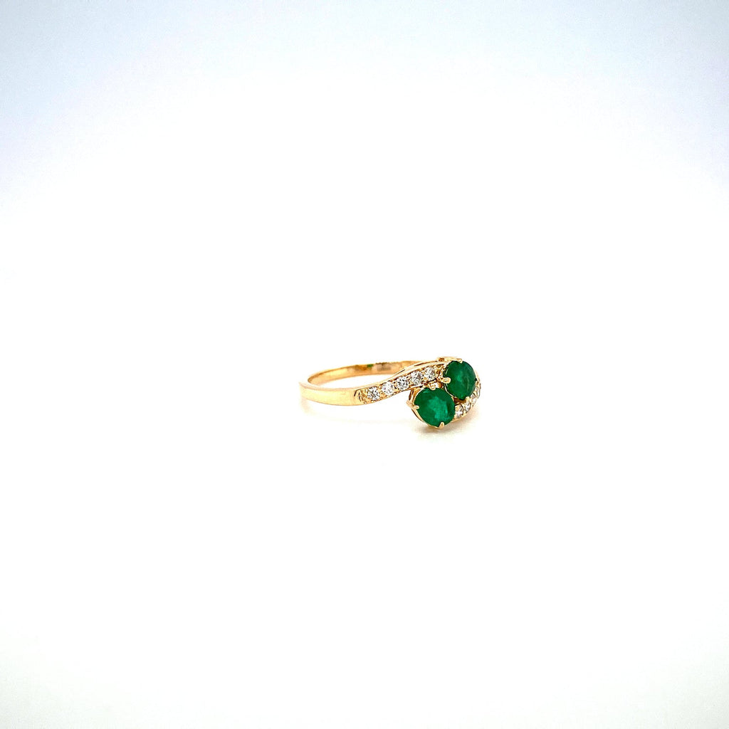 Emerald and Diamond Ring in 14K Yellow Gold - KGR 17176