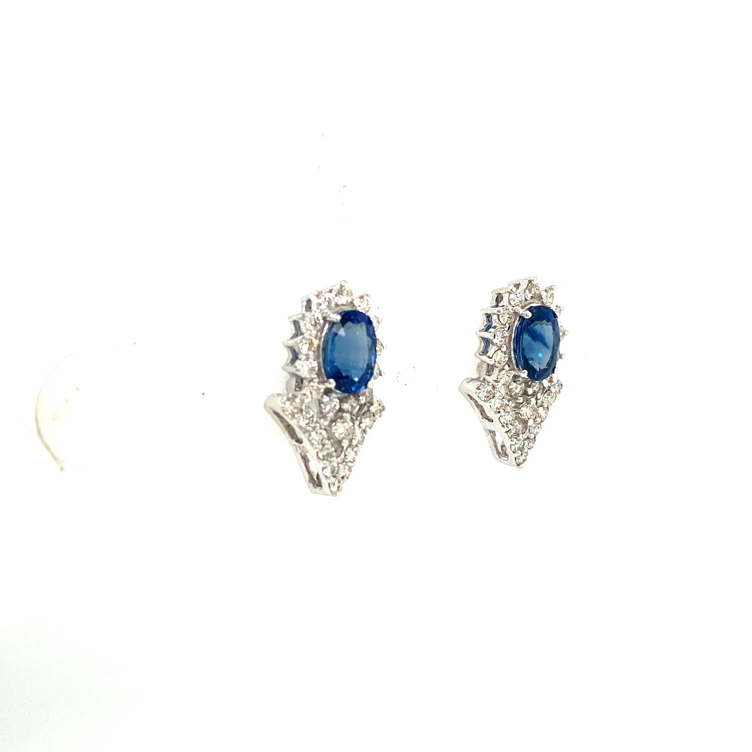 Sapphire and Diamond Earrings in 18K White Gold - KGT 31357